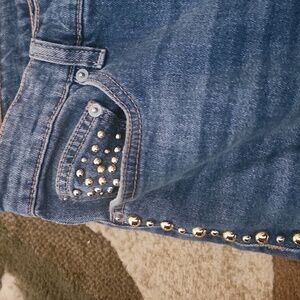 NWT!  Gold studded stretch jeans